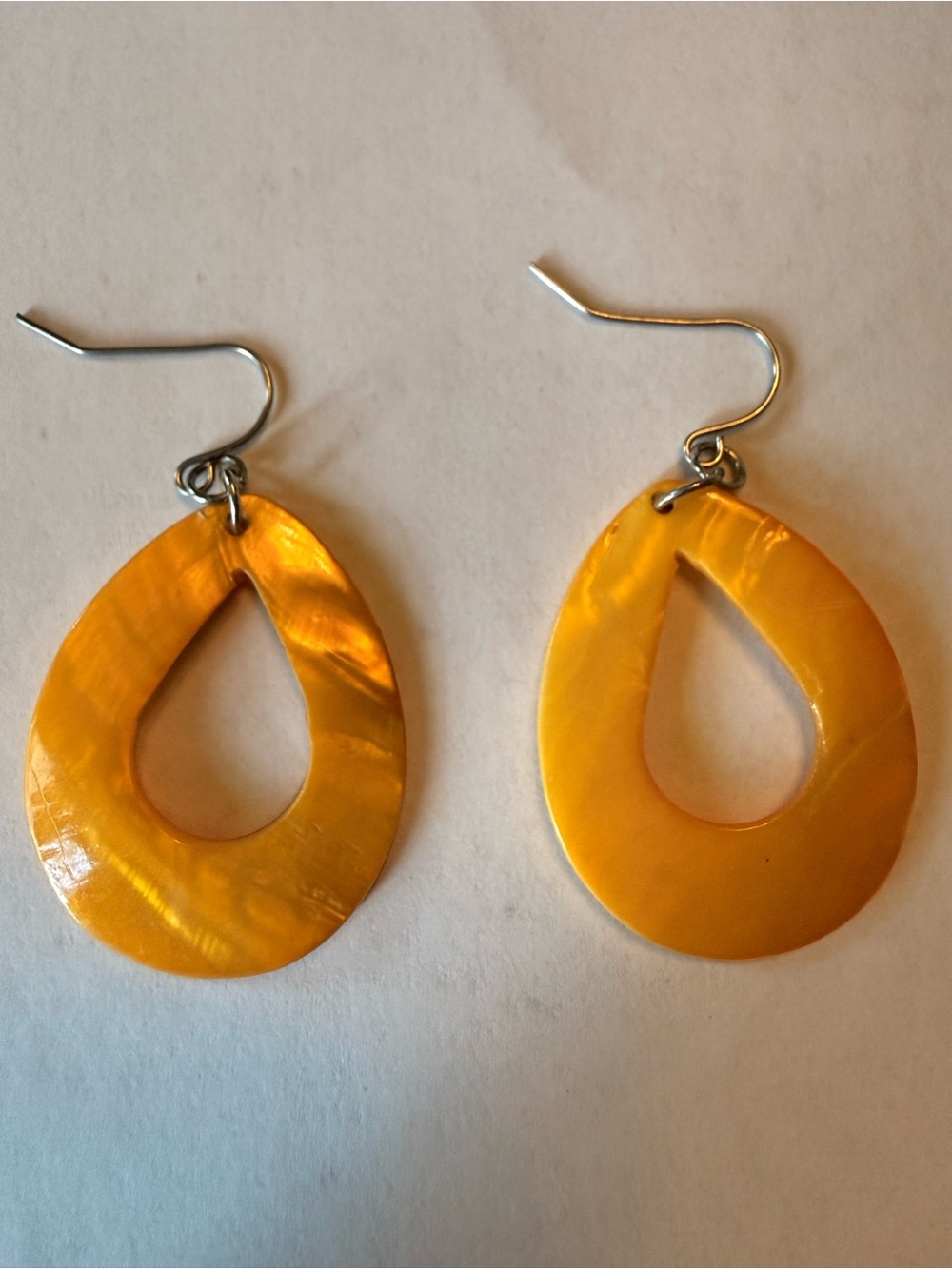 Yellow Teardrop Dangle Earrings - Unbranded